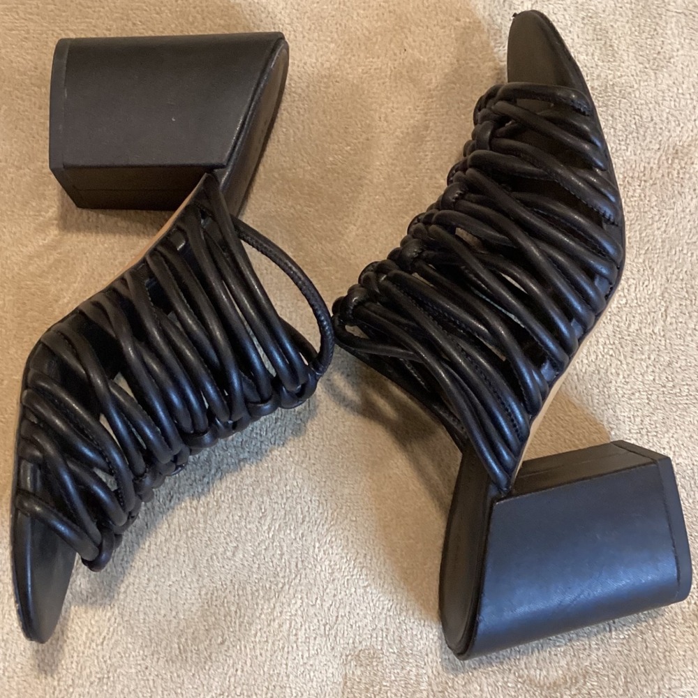 Rebecca Minkoff Calanthe Black Strappy Block Heel Sandal SZ US 6.5/UK 4.5/EU 37‎ - Picture 5 of 8